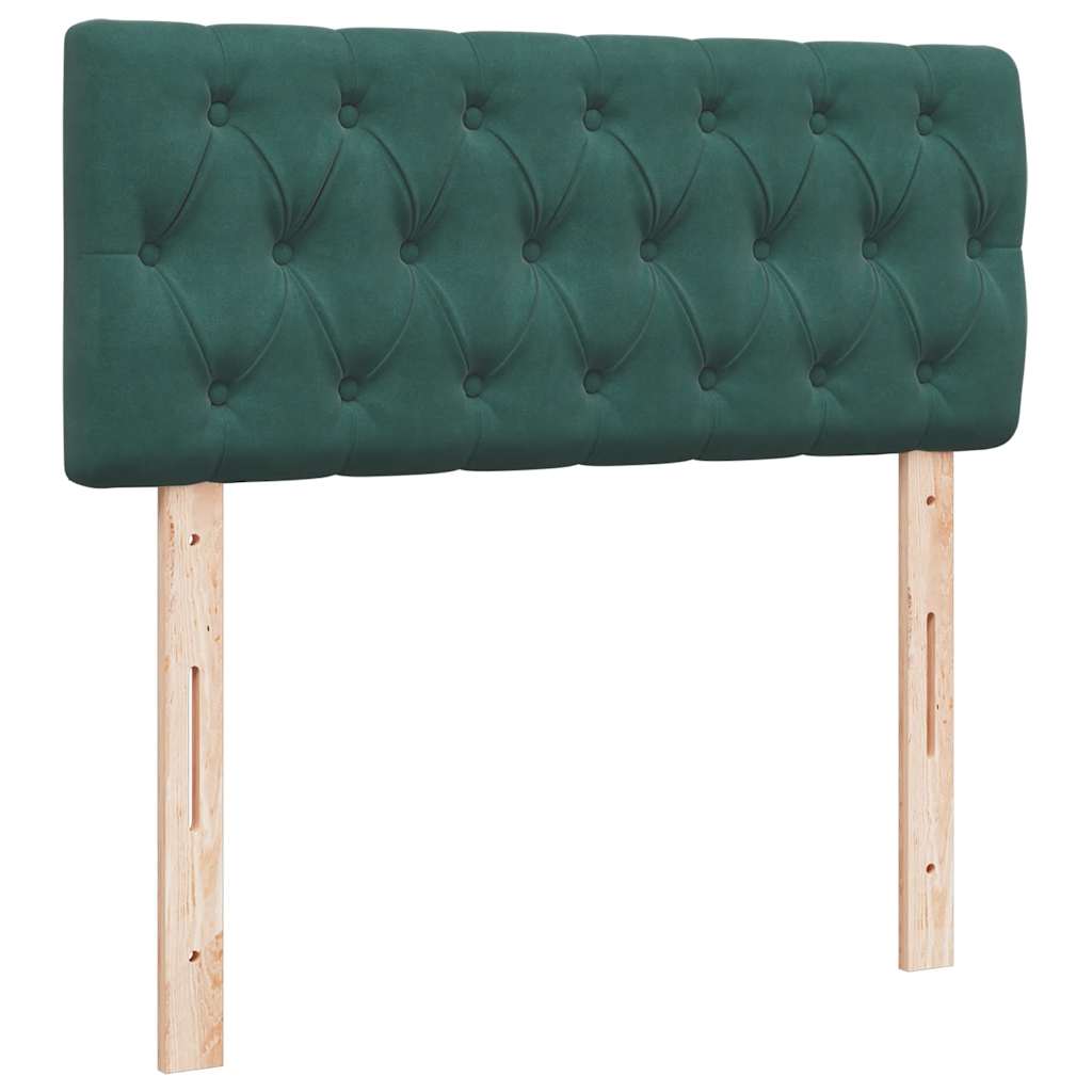 Cadre de lit ottoman avec matelas vert foncé 120x200 cm velours