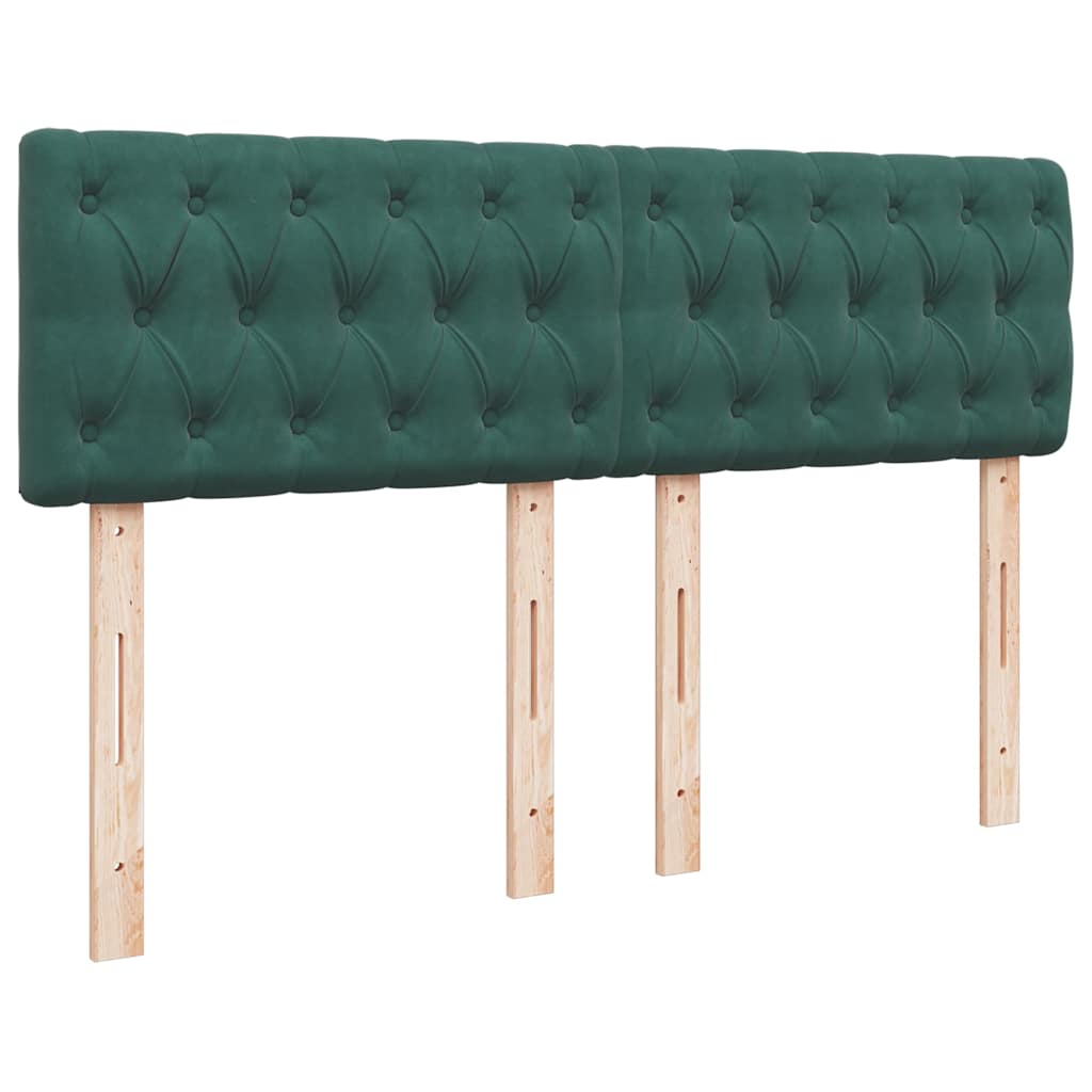 Cadre de lit ottoman avec matelas vert foncé 140x200 cm velours