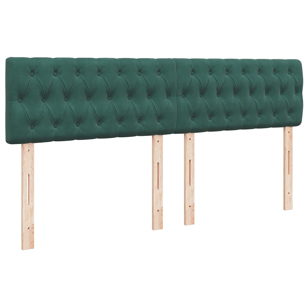 Cadre de lit ottoman avec matelas vert foncé 160x200 cm velours