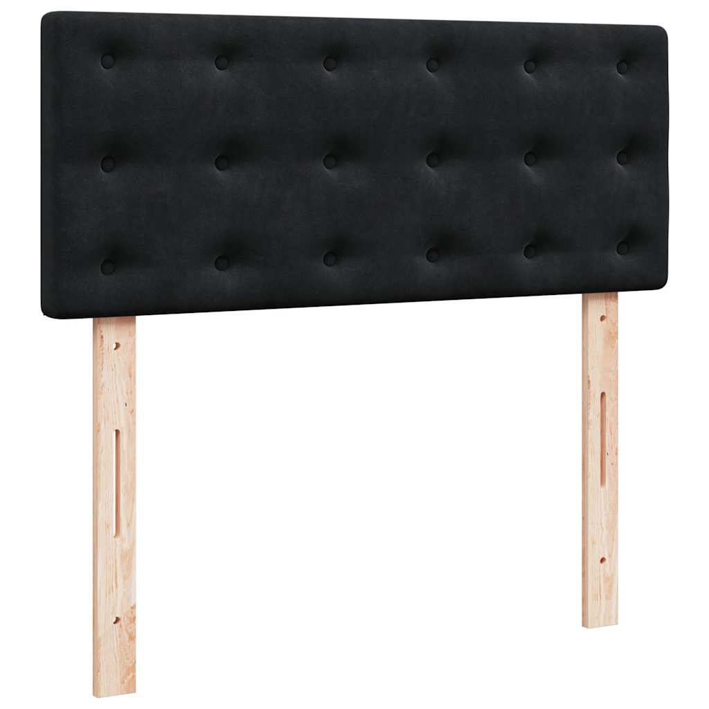 Cadre de lit ottoman avec matelas noir 120x190 cm velours