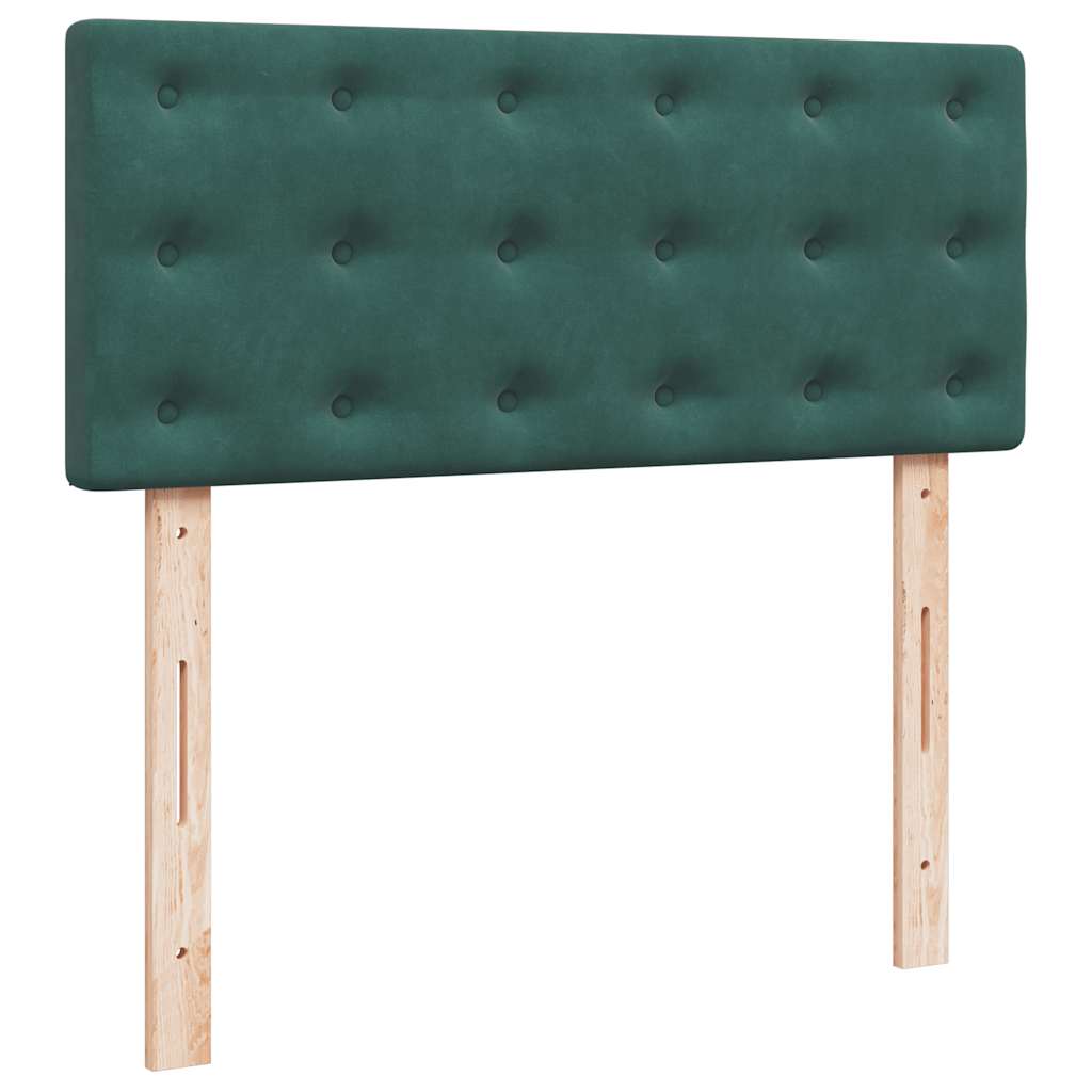 Cadre de lit ottoman avec matelas vert foncé 120x200 cm velours