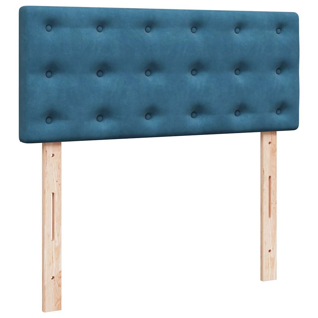 Cadre de lit ottoman avec matelas bleu foncé 120x200 cm velours