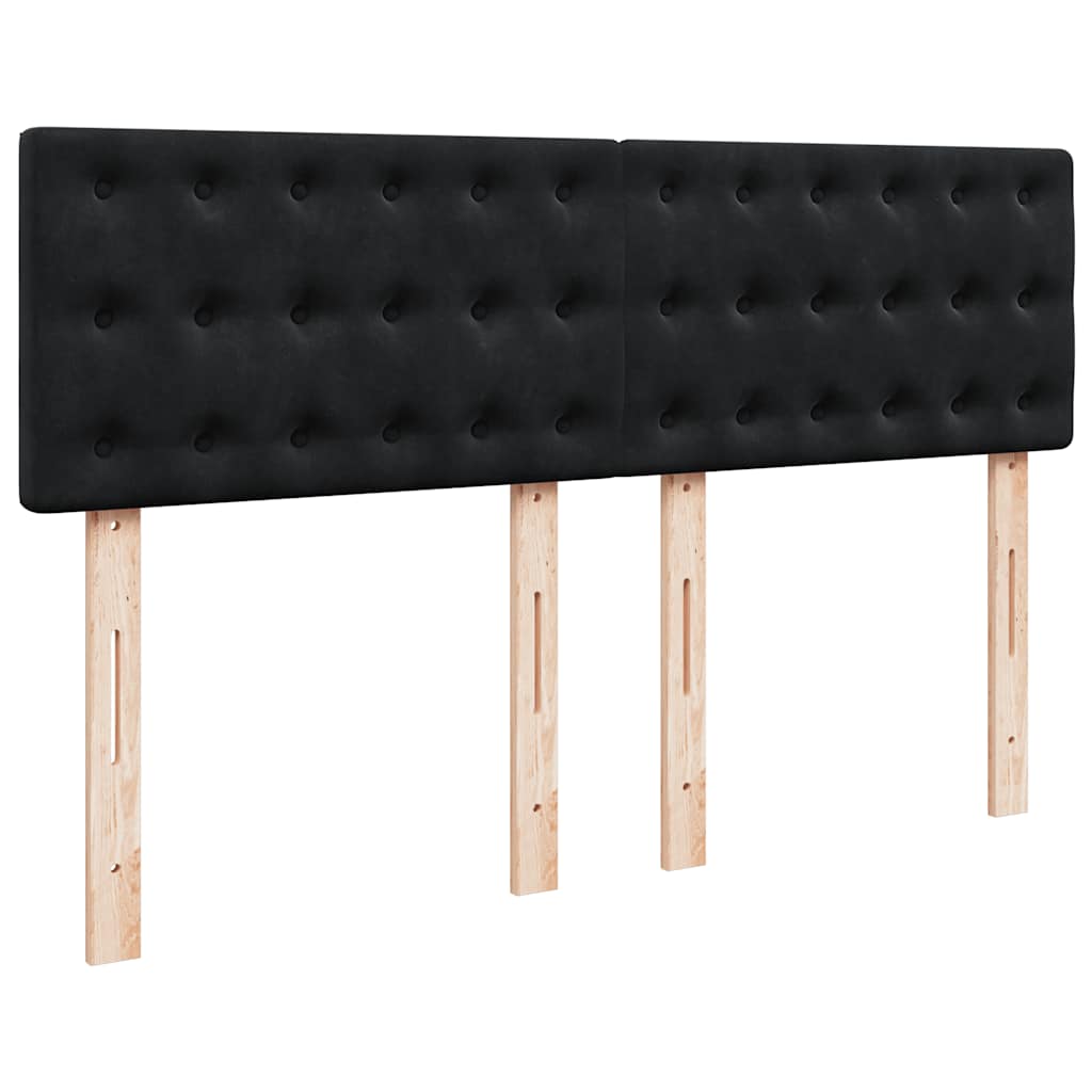 Cadre de lit ottoman avec matelas noir 140x190 cm velours