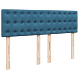 Cadre de lit ottoman avec matelas bleu foncé 140x190 cm velours