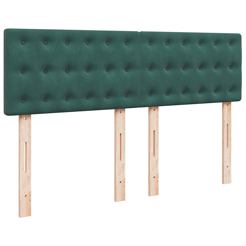 Cadre de lit ottoman avec matelas vert foncé 140x200 cm velours