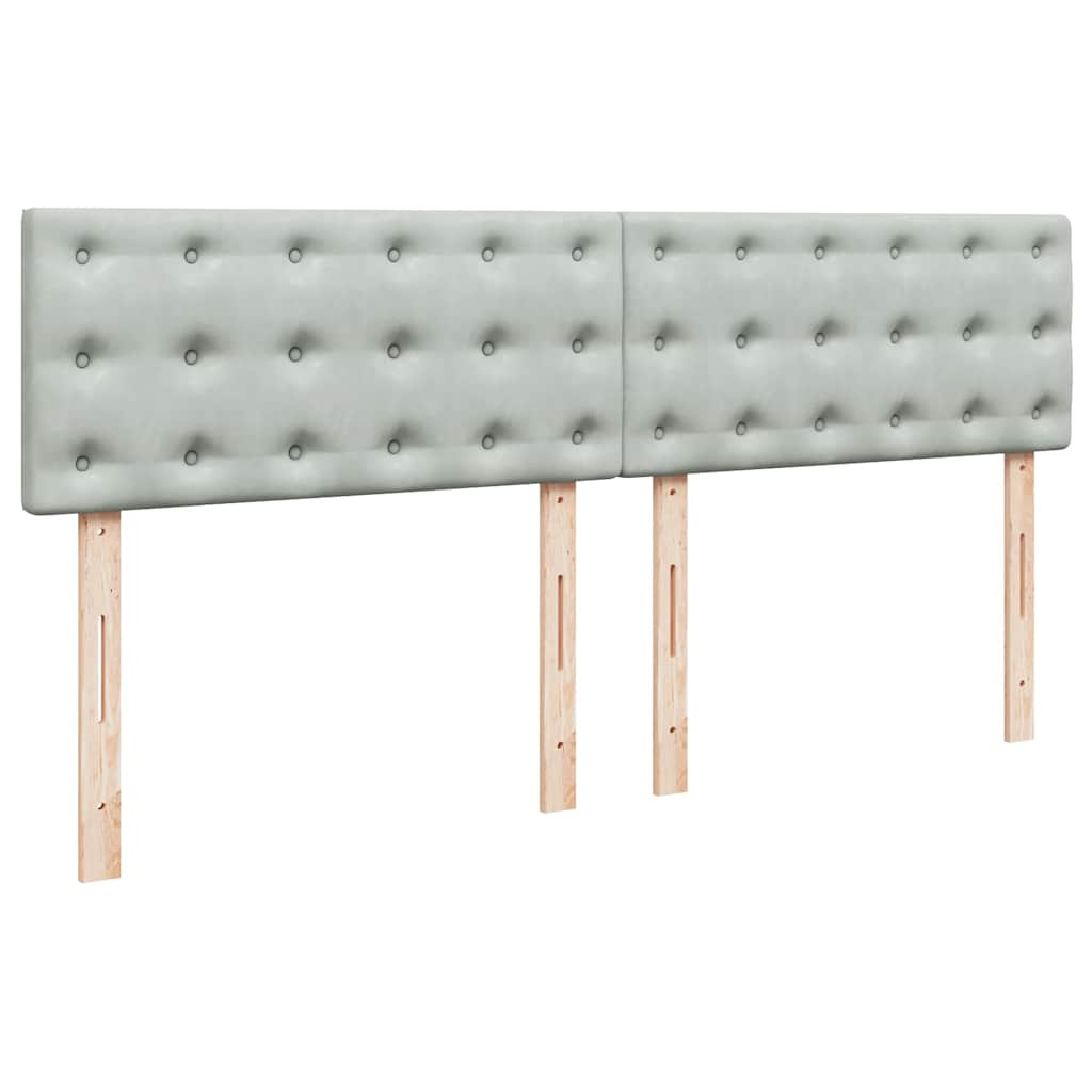 Cadre de lit ottoman avec matelas gris clair 160x200 cm velours