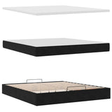 Ottoman bed frame with black mattress 180x200 cm velvet