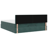 Cadre de lit ottoman avec matelas vert foncé 180x200 cm velours