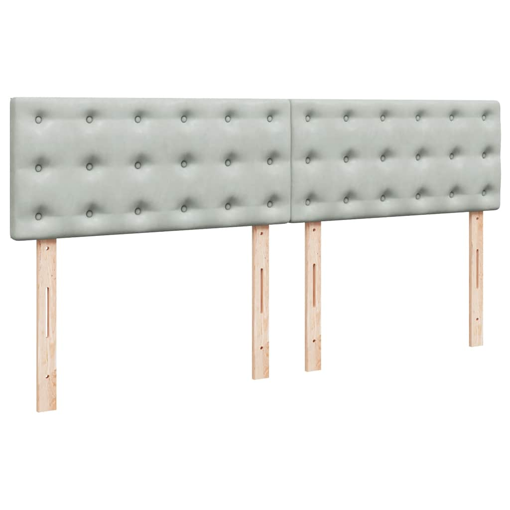 Cadre de lit ottoman avec matelas gris clair 200x200 cm velours