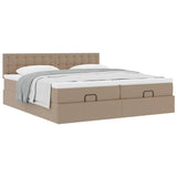 Cadre de lit ottoman et matelas cappuccino 160x200cm similicuir