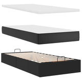 Cadre de lit ottoman avec matelas noir 180x200 cm similicuir