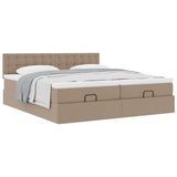 Cadre de lit ottoman et matelas cappuccino 180x200cm similicuir