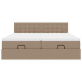 Cadre de lit ottoman et matelas cappuccino 180x200cm similicuir