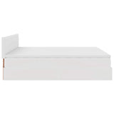 Cadre de lit ottoman avec matelas blanc 200x200 cm similicuir