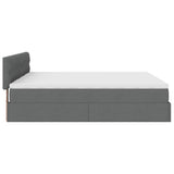 Cadre de lit ottoman avec matelas gris foncé 180x200cm tissu