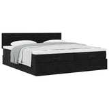 Cadre de lit ottoman avec matelas noir 160x200 cm velours