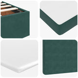 Cadre de lit ottoman avec matelas vert foncé 180x200cm velours