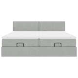 Cadre de lit ottoman avec matelas gris clair 200x200 cm velours