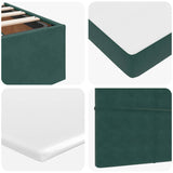 Cadre de lit ottoman avec matelas vert foncé 180x200cm velours