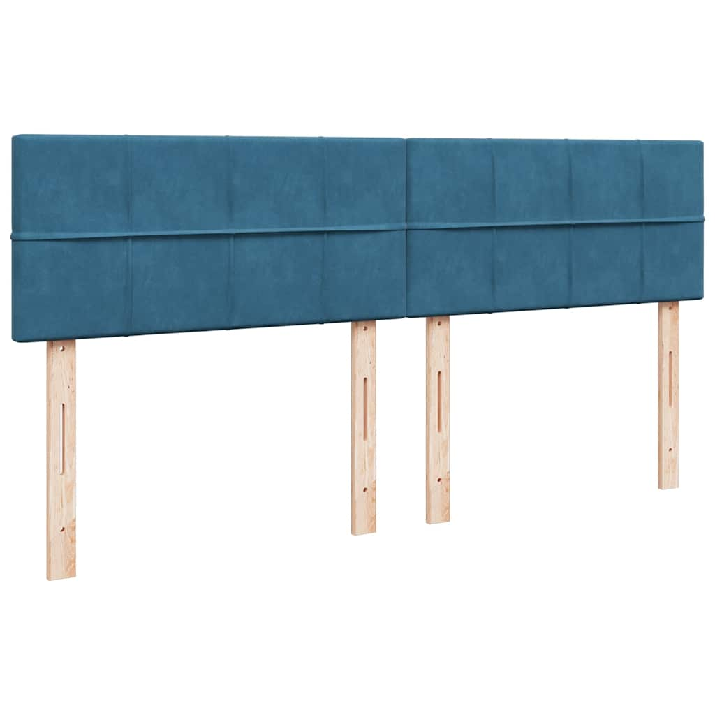 Cadre de lit ottoman avec matelas bleu foncé 200x200 cm velours