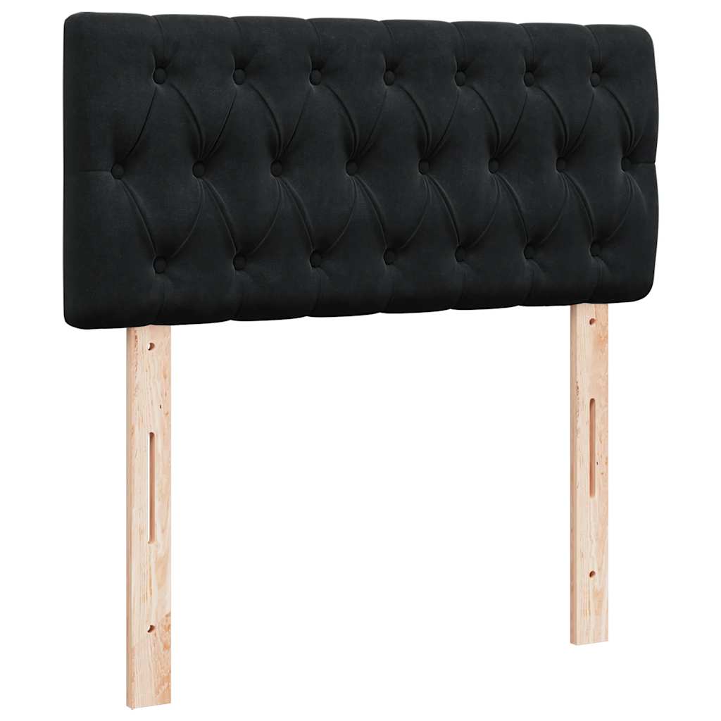 Cadre de lit ottoman avec matelas noir 160x200 cm velours