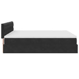 Cadre de lit ottoman avec matelas noir 160x200 cm velours