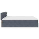 Cadre de lit ottoman avec matelas gris foncé 180x200cm velours