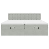 Ottoman bed frame and light gray mattress 180x200cm velvet