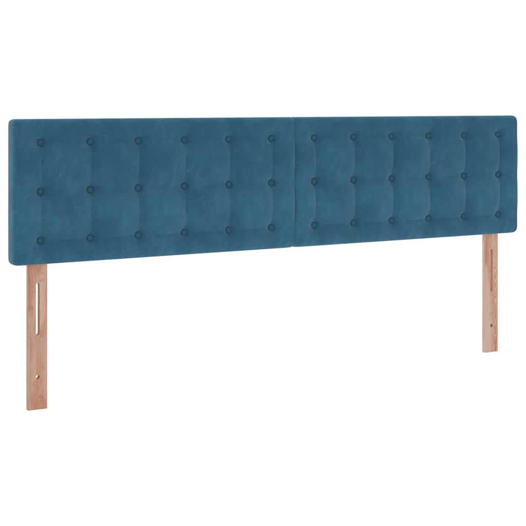 Cadre de lit ottoman avec matelas bleu foncé 180x200 cm velours