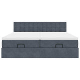 Cadre de lit ottoman avec matelas gris foncé 200x200 cm velours