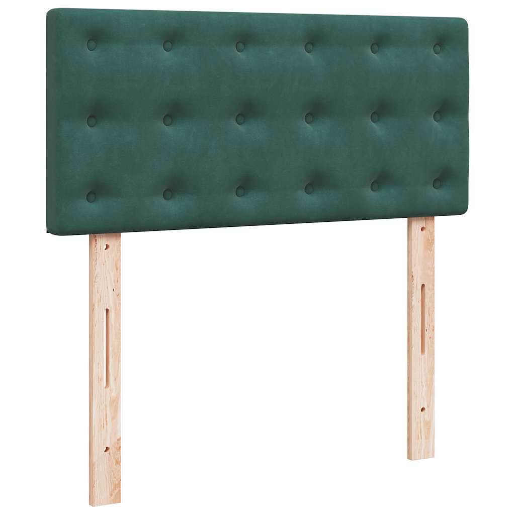 Cadre de lit ottoman avec matelas vert foncé 200x200 cm velours