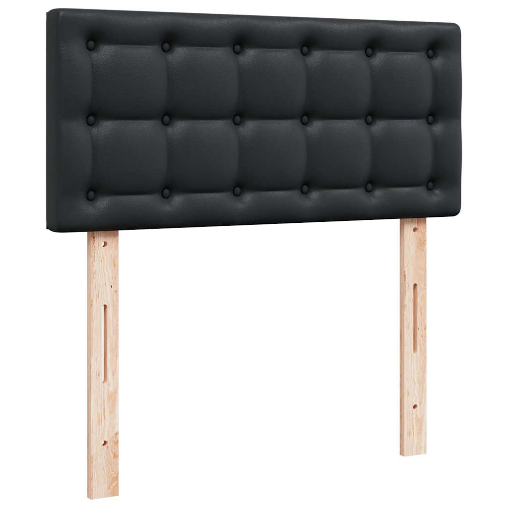 Ottoman bed frame with black mattress 80x200 cm faux leather