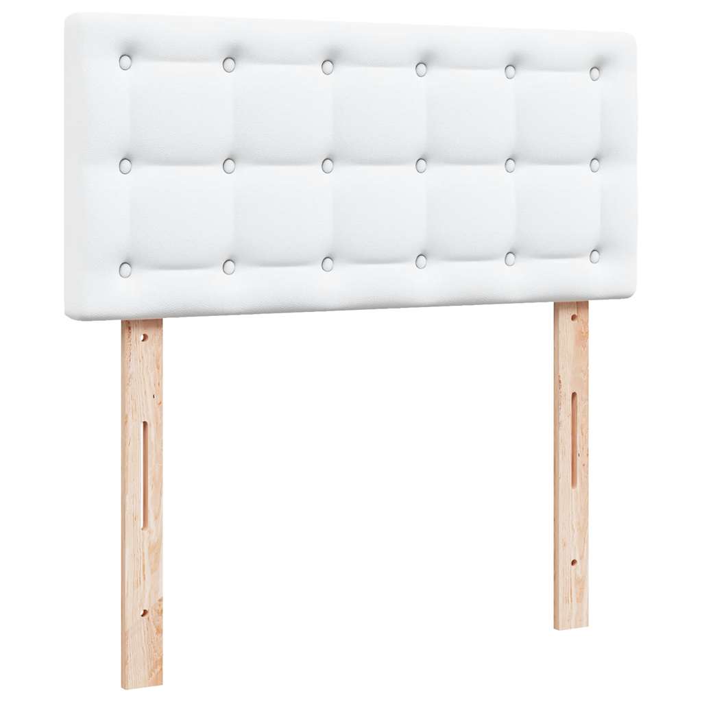 Cadre de lit ottoman avec matelas blanc pur 90x200cm similicuir