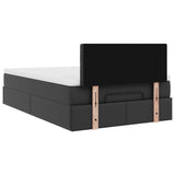 Cadre de lit ottoman avec matelas noir 120x190 cm similicuir