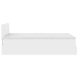 Cadre de lit ottoman et matelas blanc pur 120x190cm similicuir