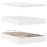 Cadre de lit ottoman et matelas blanc pur 120x190cm similicuir