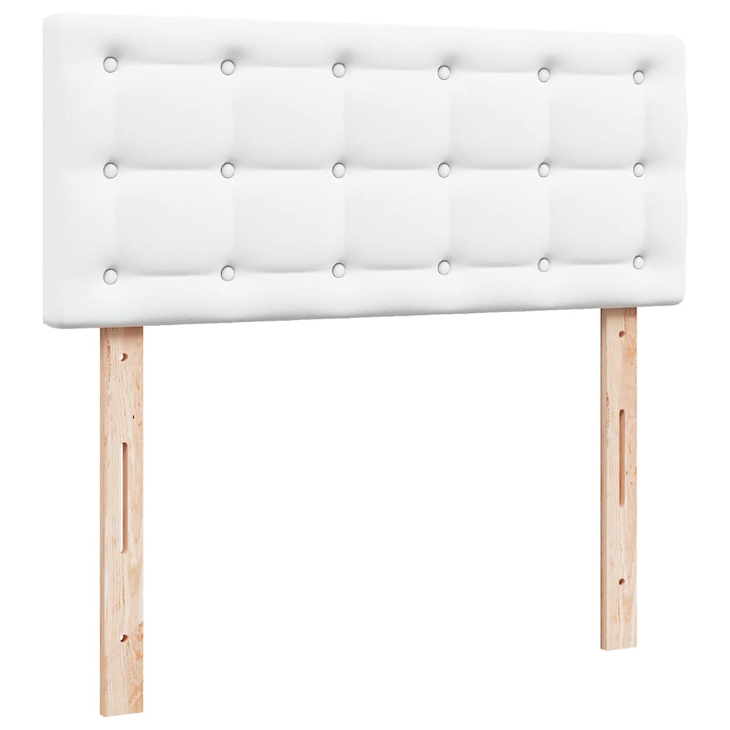 Cadre de lit ottoman et matelas blanc pur 120x190cm similicuir