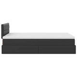 Cadre de lit ottoman avec matelas noir 120x200 cm similicuir