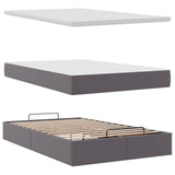 Cadre de lit ottoman avec matelas gris 120x200 cm similicuir