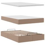 Cadre de lit ottoman et matelas cappuccino 120x200cm similicuir