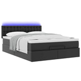 Cadre de lit ottoman avec matelas noir 140x190 cm similicuir