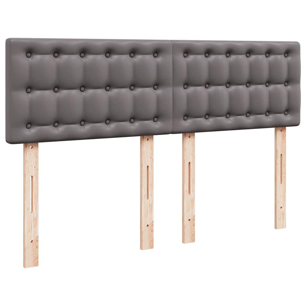 Cadre de lit ottoman avec matelas gris 140x190 cm similicuir