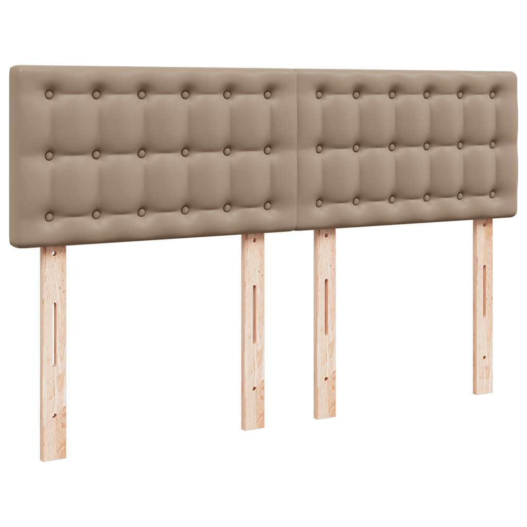 Cadre de lit ottoman et matelas cappuccino 140x190cm similicuir