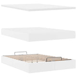 Cadre de lit ottoman et matelas blanc pur 140x200cm similicuir