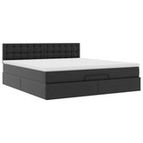 Cadre de lit ottoman avec matelas noir 160x200 cm similicuir