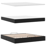 Cadre de lit ottoman avec matelas noir 160x200 cm similicuir