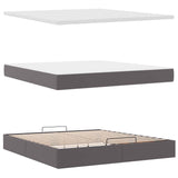 Cadre de lit ottoman avec matelas gris 160x200 cm similicuir