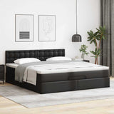 Cadre de lit ottoman avec matelas noir 180x200 cm similicuir