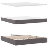 Cadre de lit ottoman avec matelas gris 180x200 cm similicuir