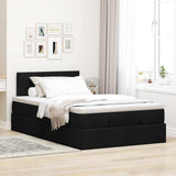 Ottoman bed with black mattress 120x190 cm fabric